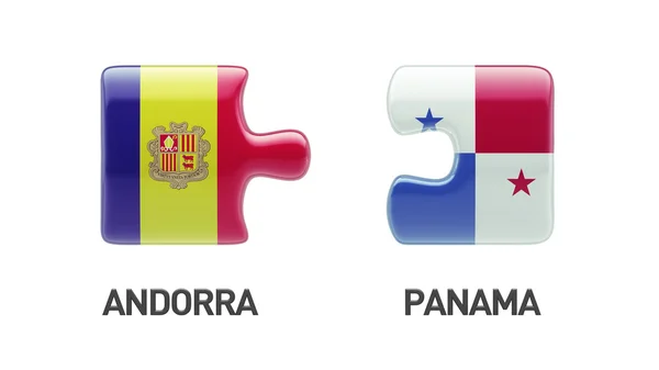 Concetto di Puzzle di Panama Andorra — Foto Stock