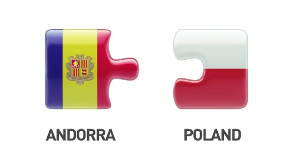 Polónia Andorra Puzzle Conceito — Fotografia de Stock