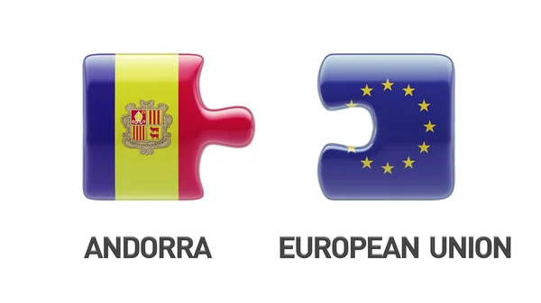 Концепция головоломки Европейского союза Андорра — стоковое фото