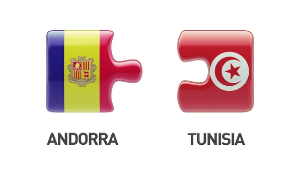 Tunisie Andorre Puzzle Concept — Photo