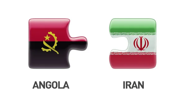 Angola Iran Concetto di Puzzle — Foto Stock