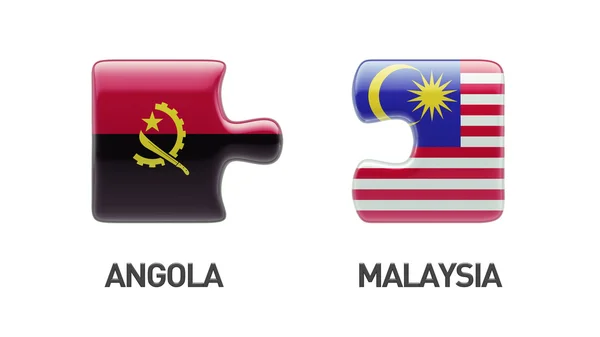Angola Malasia Puzzle Concepto — Foto de Stock