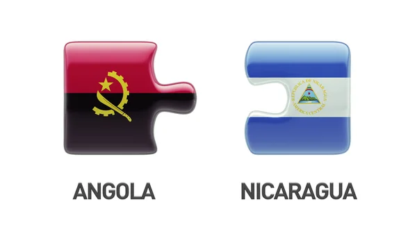 Angola Nicaragua Puzzle Concept — Photo