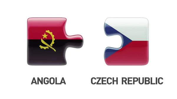 Angola Repubblica Ceca Puzzle Concept — Foto Stock