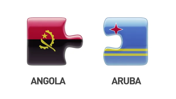 Aruba Angola Puzzle-Konzept — Stockfoto