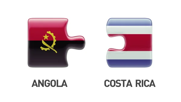 Costa Rica Angola Puzzle-Konzept — Stockfoto