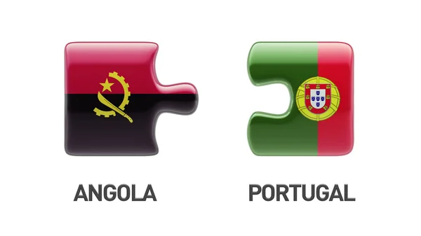 Conceito de quebra-cabeça de Angola de Portugal — Fotografia de Stock
