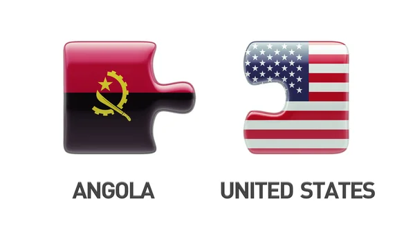 United States Angola  Puzzle Concept — Stock Photo, Image