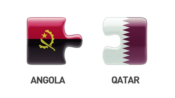 卡塔尔安哥拉拼图概念 — 图库照片