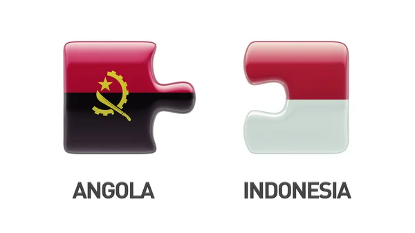 Indonésie Angola logická koncepce — Stock fotografie