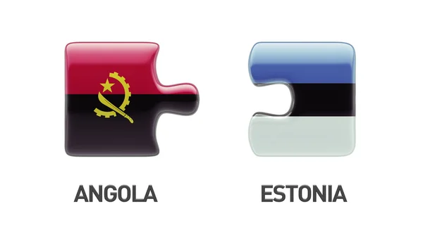 Estonia Angola  Puzzle Concept — Stock Photo, Image