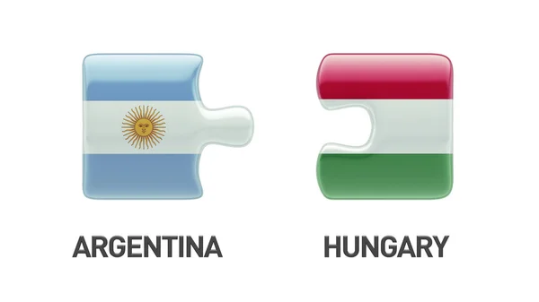 アルゼンチン ハンガリー パズル コンセプト — ストック写真
