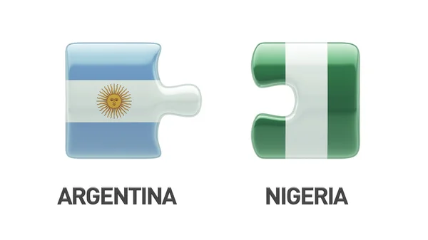 Argentina Nigeria  Puzzle Concept — Stock Photo, Image