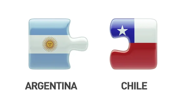 Conceito de quebra-cabeça de Chile Argentina — Fotografia de Stock