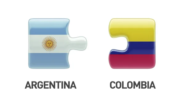 Colômbia Argentina Puzzle Concept — Fotografia de Stock