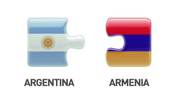 Concetto di Puzzle Argentina Armenia — Foto Stock