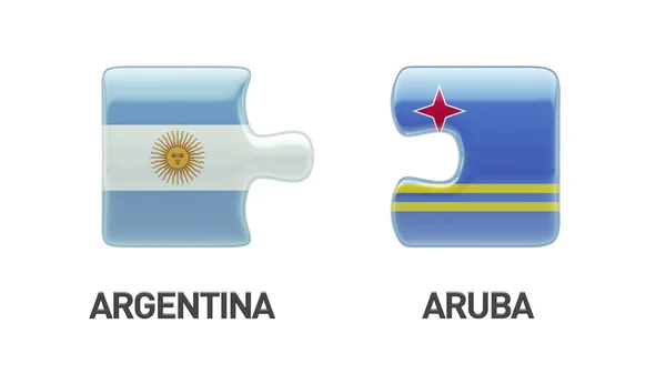 阿鲁巴阿根廷拼图概念 — 图库照片