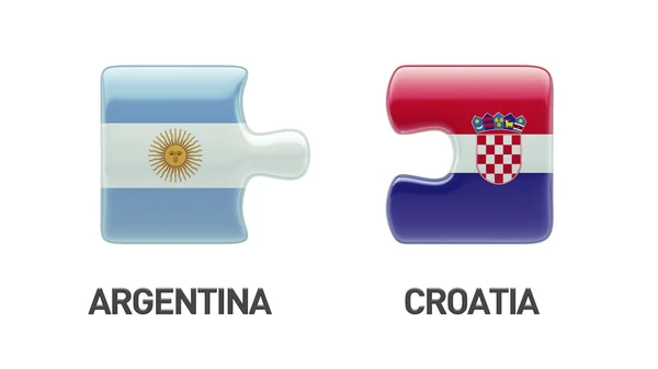 Kroatië Argentinië puzzel Concept — Stockfoto