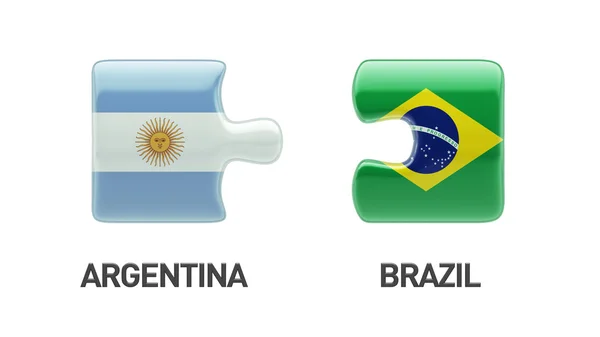 Brasil Argentina Puzzle Concept — Fotografia de Stock