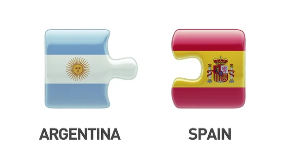 西班牙阿根廷拼图概念 — 图库照片