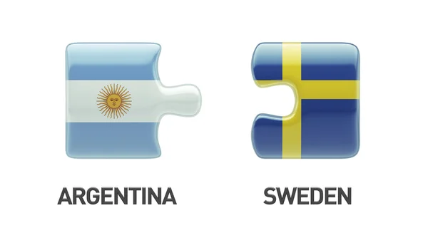 Suecia Argentina Puzzle Concepto — Foto de Stock