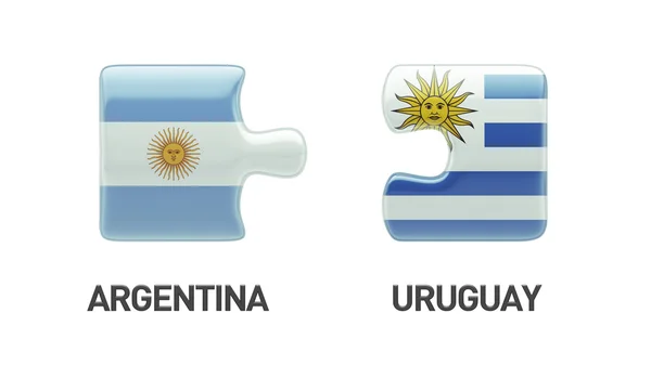 乌拉圭阿根廷拼图概念 — 图库照片