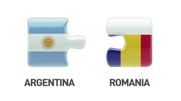 罗马尼亚阿根廷拼图概念 — 图库照片