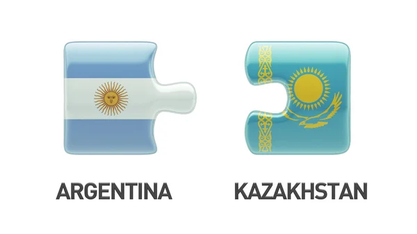 Kazakistan Argentina Puzzle Concept — Foto Stock