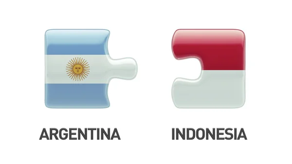 Concetto di Puzzle di Indonesia Argentina — Foto Stock