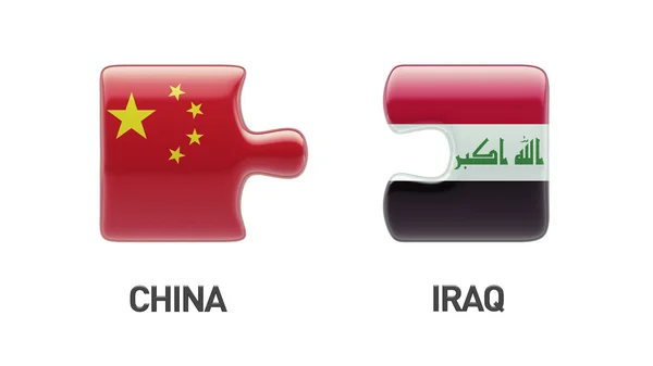 中国伊拉克拼图概念 — 图库照片