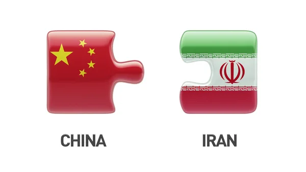 中国イラン パズル コンセプト — ストック写真