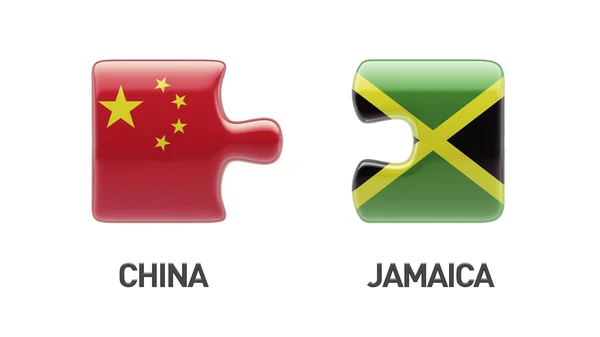 China Jamaica  Puzzle Concept — Stock Photo, Image