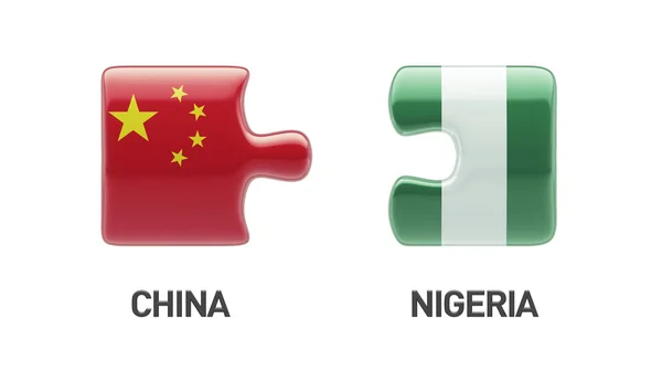 China Nigeria puzzel Concept — Stockfoto
