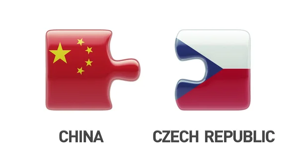 Cina Repubblica Ceca Puzzle Concept — Foto Stock
