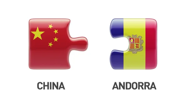 Cina Andorra Puzzle Concept — Foto Stock