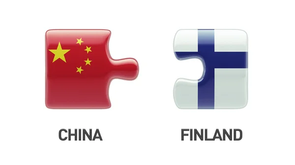 Finlandia Cina Puzzle Concept — Foto Stock