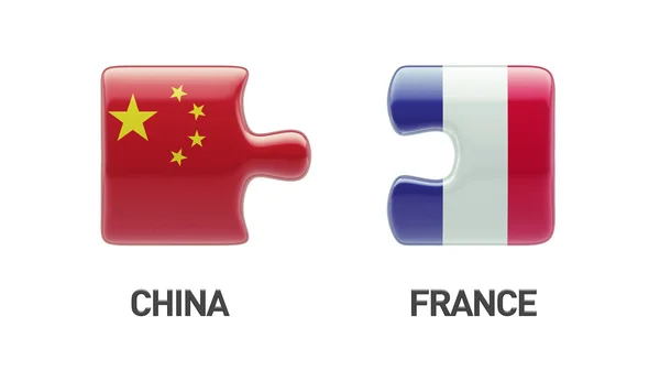 França China Puzzle Concept — Fotografia de Stock