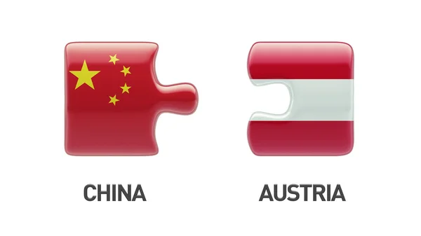 Austria China Puzzle Concepto — Foto de Stock