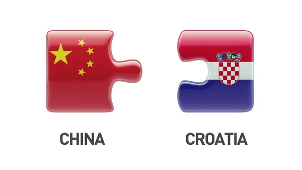 Croatie Chine Puzzle Concept — Photo