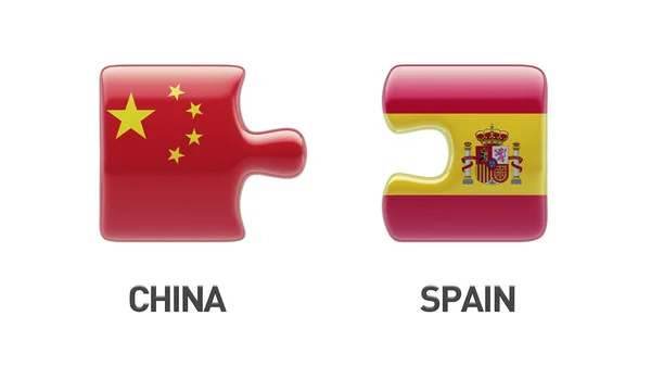Spain China  Puzzle Concept — Stock Photo, Image