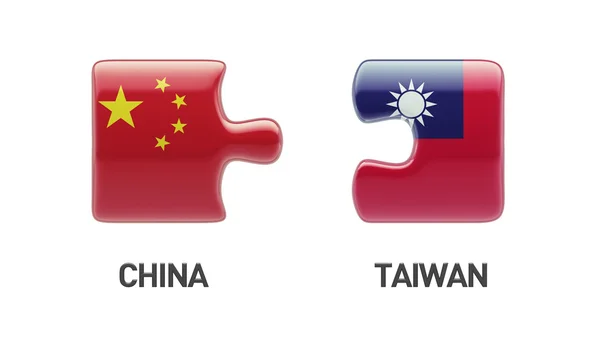 Taiwan Cina concetto di puzzle — Foto Stock