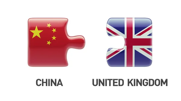 Regno Unito Cina Puzzle Concept — Foto Stock