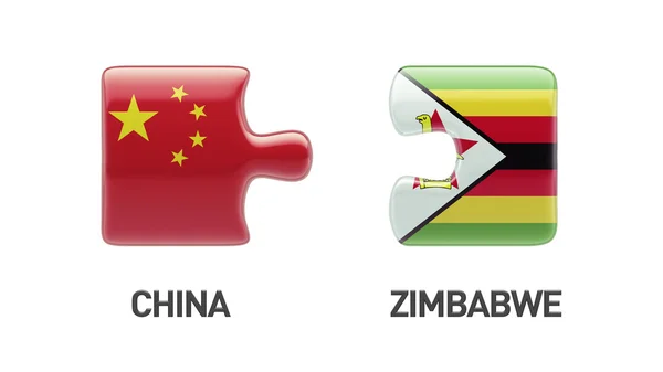 Zimbabwe China Puzzle Concepto —  Fotos de Stock