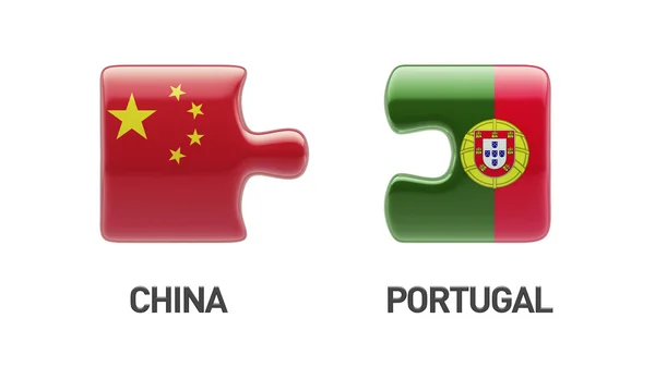 Portugal Chine Puzzle Concept — Photo