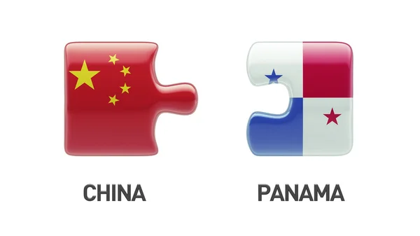 Panama Çin Puzzle kavramı — Stok fotoğraf