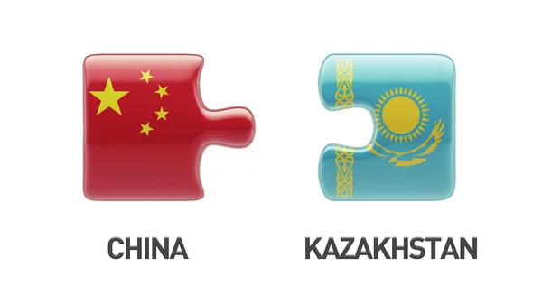 Kazakistan Cina Puzzle Concept — Foto Stock