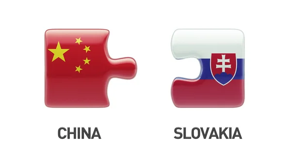 斯洛伐克中国拼图概念 — 图库照片