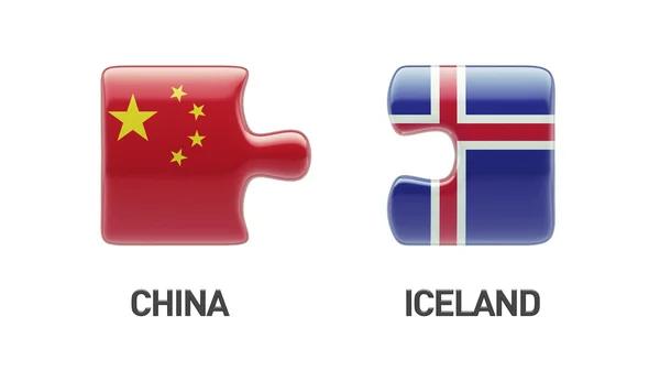Iceland China  Puzzle Concept — Stock Photo, Image
