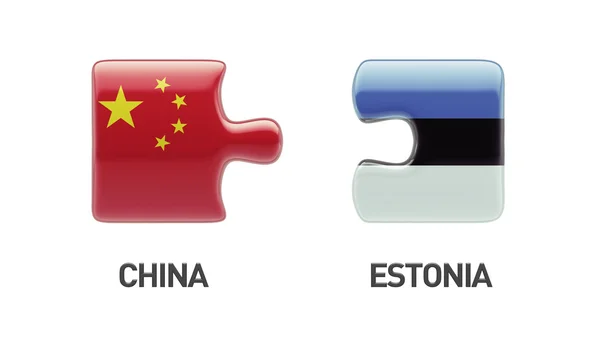 Estonia China  Puzzle Concept — Stock Photo, Image