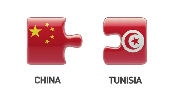 Tunezja Chiny logiczne pojęcia — Zdjęcie stockowe